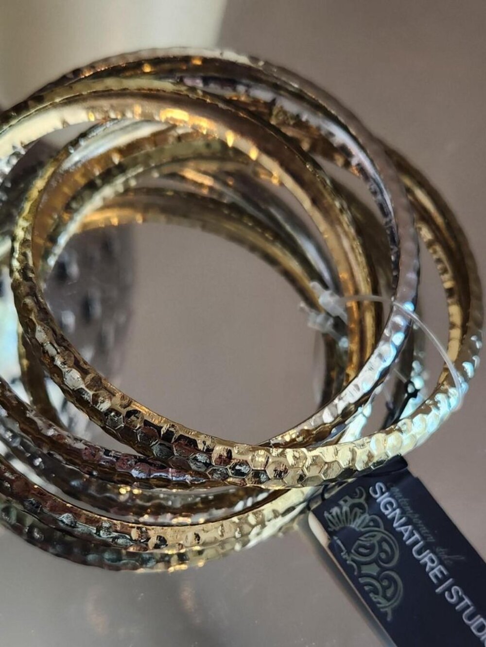 Signature Studio gold and silver bangles #bangles #jewelry